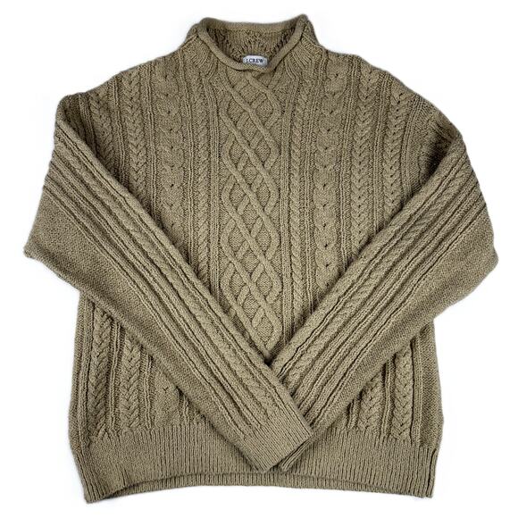 J. Crew Sweaters - J. Crew Women’s Mock neck Cable Knit Sweater Cotton Blend Cashew Size M